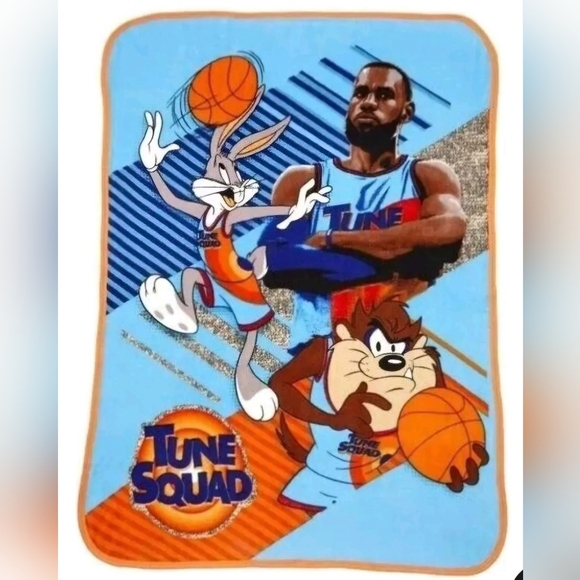 WB Space Jam A New Legacy plush throw blanket 46 x 60 Lebron James - Picture 2 of 2